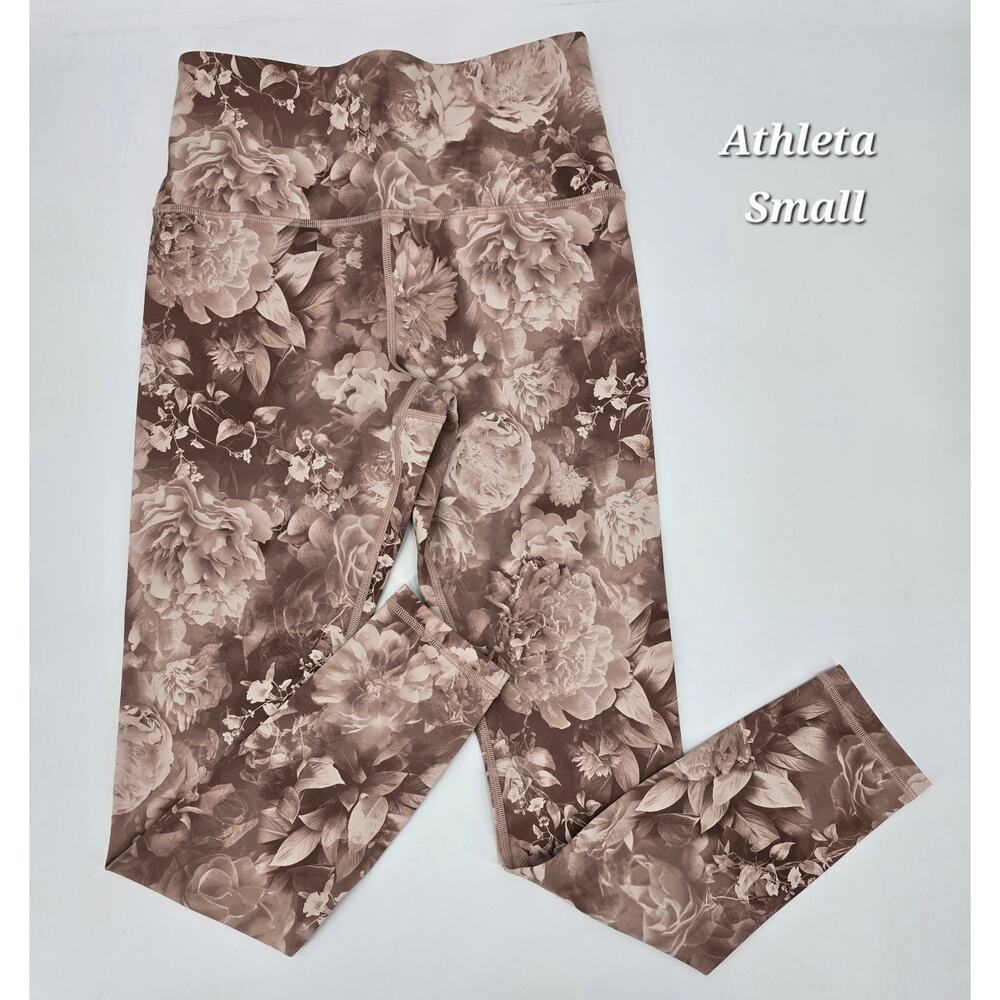 Athleta Dark Romantic Elation Printed Tight – Antoinette Velvety‎ Pink Small